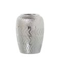 Vase Alexandra House Living Silver Ceramic 13 x 20 cm For Discount