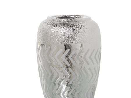 Vase Alexandra House Living Silver Ceramic 13 x 20 cm For Discount