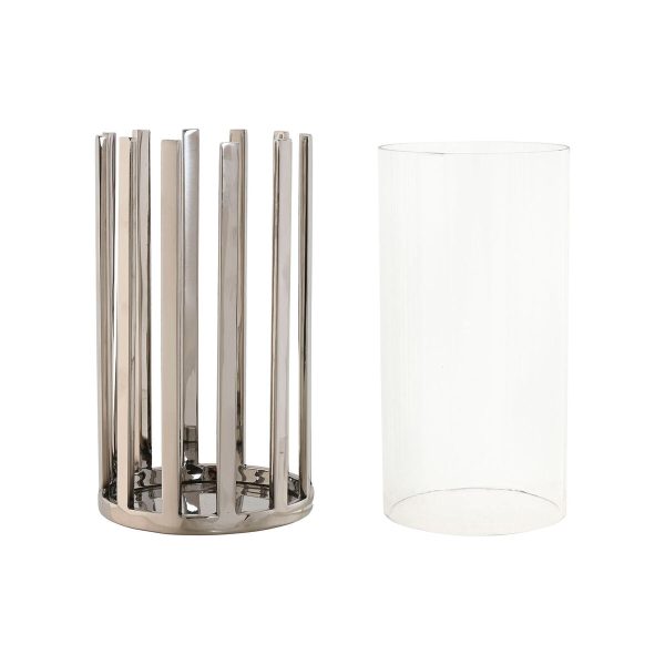 Candleholder Home ESPRIT Silver Crystal Steel 12 x 12 x 20 cm For Discount