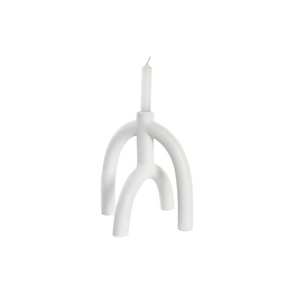 Candle Holder DKD Home Decor Scandi 21,5 x 21,5 x 23 cm White Resin For Sale