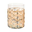 Candleholder Romimex Brown Transparent Jute Glass 16 x 21 x 16 cm on Sale