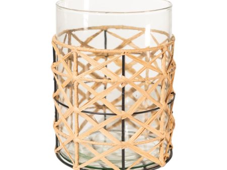 Candleholder Romimex Brown Transparent Jute Glass 16 x 21 x 16 cm on Sale