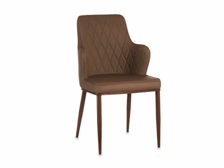 Armchair Rhombus Brown Black Steel 53 x 90 x 43 cm (2 Units) For Sale