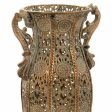 Vase Alexandra House Living Gold Iron 11 x 34 x 11 cm Online Hot Sale