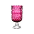 Vase Engraving Dark pink Crystal 13 x 26,5 x 13 cm (6 Units) Online Hot Sale