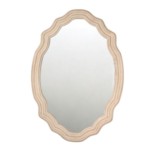 Wall mirror Romimex Beige Wood 61 x 86 x 3 cm Fashion