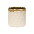 Planter Romimex White Golden Porcelain 19 x 18 x 19 cm Online Hot Sale