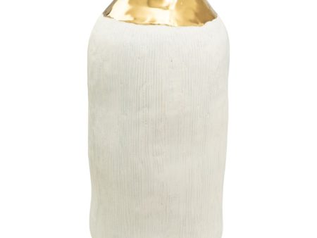 Vase Romimex White Golden Porcelain 17 x 31 x 17 cm Discount