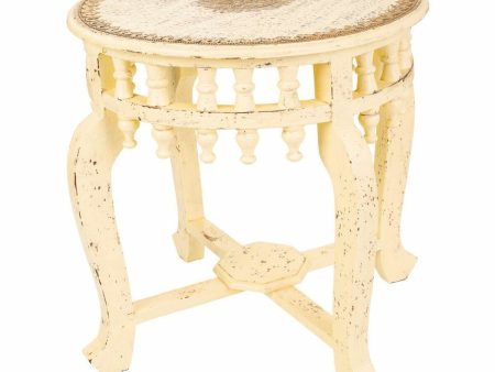 Centre Table Alexandra House Living Ivory Brass Mango wood MDF Wood 45 x 52 x 45 cm Sale