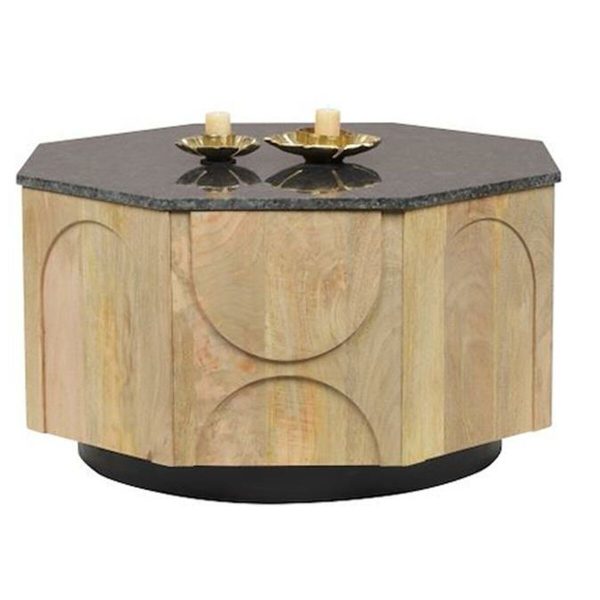 Centre Table DKD Home Decor Marble Mango wood 80 x 80 x 45 cm Online now