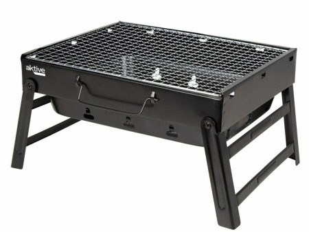 Barbecue Portable Aktive Rectangular Black Steel 40 x 20 x 28 cm Supply