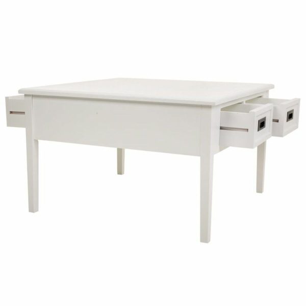 Centre Table Alexandra House Living White Pinewood MDF Wood 80 x 50 x 80 cm Fashion