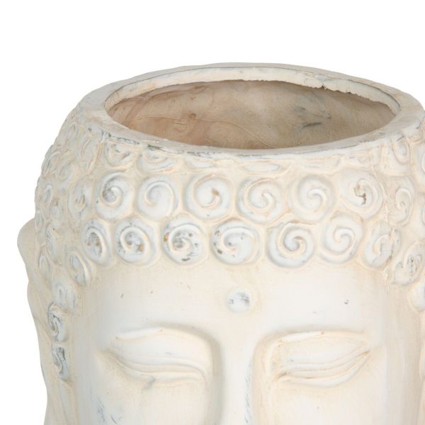 Planter Cream Terracotta Buddha Oriental 14 x 14 x 15,5 cm Hot on Sale