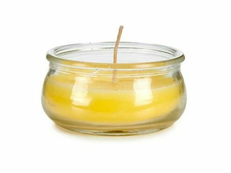 Candle Yellow Glass Wax 7,7 x 4 x 7,7 cm (24 Units) Sale