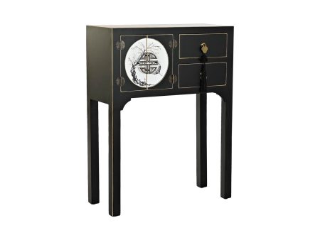 Console DKD Home Decor White Black Golden Metal Fir MDF Wood 63 x 28 x 83 cm Discount