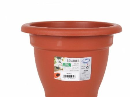 Plant pot Dem Squares Circular Brown 20 x 20 x 15 cm (6 Units) Hot on Sale