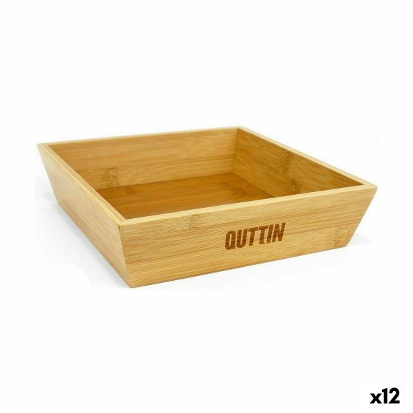 Bowl Quttin Brown Bamboo 20 x 20 x 5 cm (12 Units) on Sale