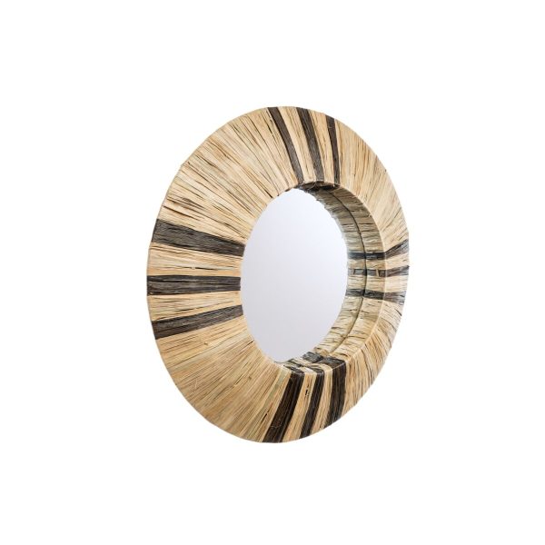 Wall mirror Romimex Natural 70 x 70 x 10 cm Circle For Sale