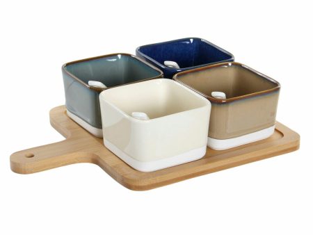 Appetizer Set DKD Home Decor 27 x 20 x 1,3 cm Porcelain Beige Blue Brown Green Modern Supply