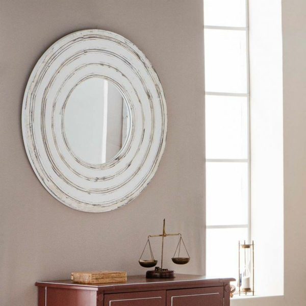 Wall mirror Alexandra House Living White 2 x 40 x 80 cm Circle For Sale