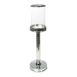 Candleholder Romimex Silver Metal Glass 12 x 42 x 12 cm Sale