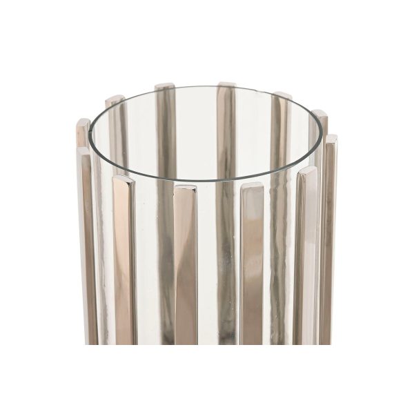 Candleholder Home ESPRIT Silver Crystal Steel 12 x 12 x 20 cm For Discount