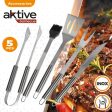 Barbecue utensils Aktive Silicone Stainless steel 12 Units 7,5 x 35 x 1,9 cm (5 Pieces) Cheap