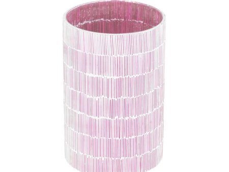 Candleholder Pink Crystal Cement 13 x 13 x 20 cm For Cheap