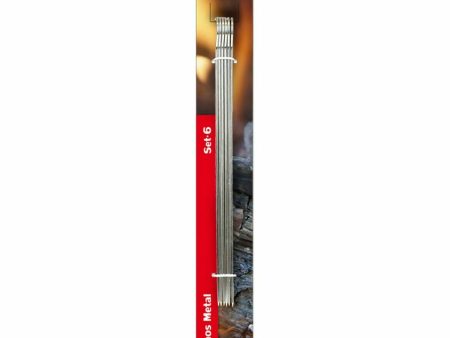 Barbecue Skewer Set Algon Metal 6 Pieces (24 Units) (35 x 2,5 mm) Online