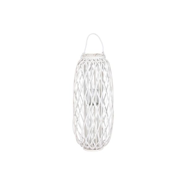 Candleholder Home ESPRIT White wicker Crystal 34 x 34 x 80 cm Online Hot Sale