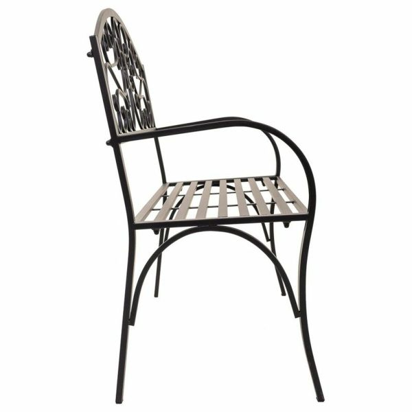 Bench Alexandra House Living Black Iron 53 x 91 x 153 cm For Sale