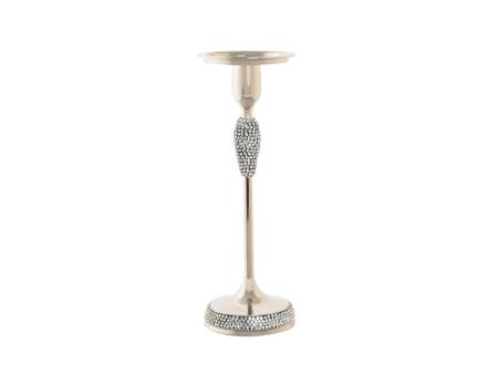 Candleholder DKD Home Decor Silver Acrylic Aluminium 12 x 12 x 36 cm For Cheap