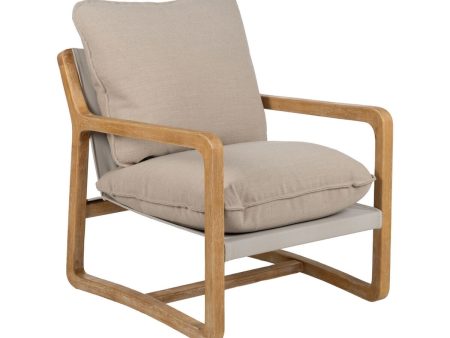 Armchair Beige Natural Rubber wood Sponge Ash wood Foam 65 x 69 x 83 cm on Sale