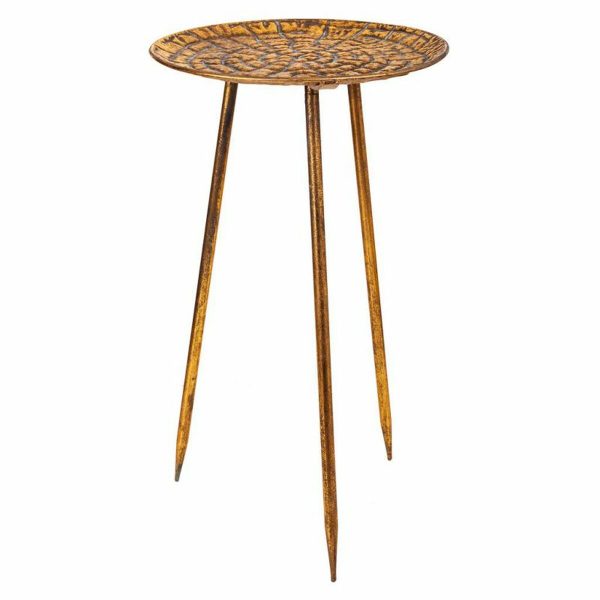 Corner table Alexandra House Living Golden 34 x 59 x 34 cm Fashion