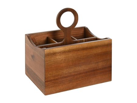 Cutlery basket Home ESPRIT Natural Acacia 21 x 14,5 x 22 cm Cheap