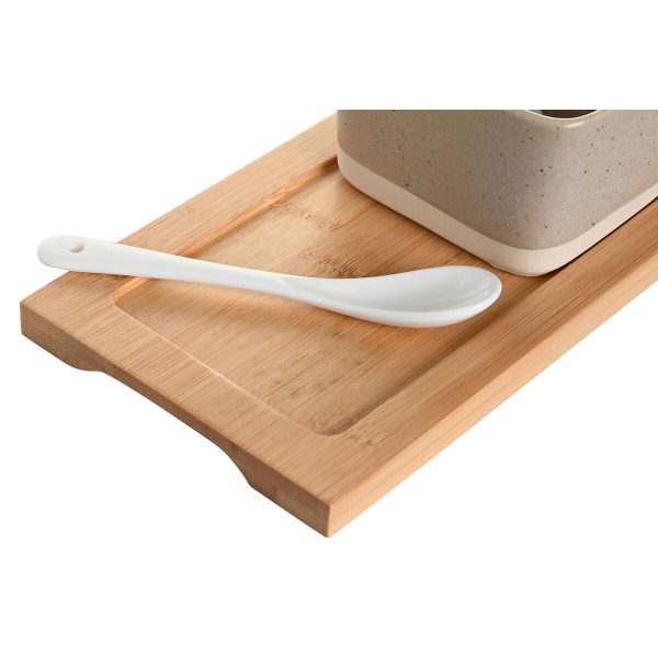 Appetizer Set DKD Home Decor 29 x 11,5 x 1,5 cm Porcelain Multicolour Bamboo Scandinavian Online