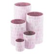 Candleholder Pink Crystal Cement 13 x 13 x 20 cm For Cheap