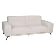 3-Seater Sofa Cream Wood 220 x 87 x 85 cm Online