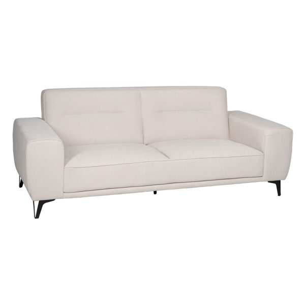 3-Seater Sofa Cream Wood 220 x 87 x 85 cm Online