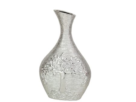 Vase Romimex Silver Porcelain 22 x 36 x 9 cm Online now