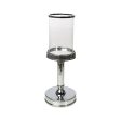 Candleholder Romimex Silver Metal Glass 12 x 32 x 12 cm Fashion