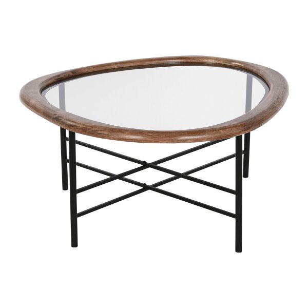 Centre Table Home ESPRIT Brown Black Natural Crystal Fir wood 76 x 81 x 38 cm For Sale