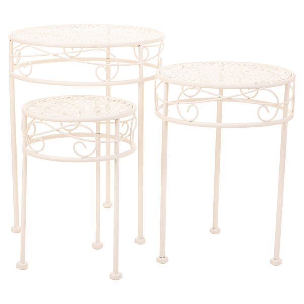 Flower Pot Stand Alexandra House Living White Metal Iron 30 x 120 x 30 cm Cheap