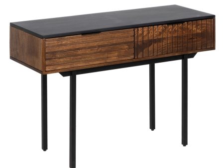 Console ABNER Brown Black Metal Iron Mango wood 110 x 40 x 76 cm Online Sale