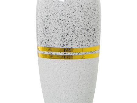 Vase Alexandra House Living White Silver Ceramic 15 x 30 cm Hot on Sale