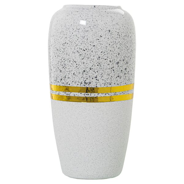 Vase Alexandra House Living White Silver Ceramic 15 x 30 cm Hot on Sale