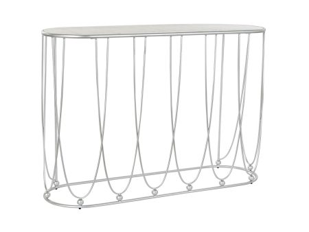 Console DKD Home Decor Silver Metal White Marble 115 x 35 x 78 cm For Discount