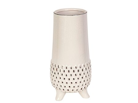 Vase Romimex White Ceramic 13 x 27 x 13 cm Fashion