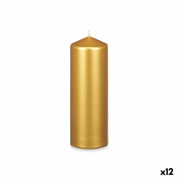 Candle Acorde 92540 Golden 7 x 20 x 7 cm (12 Units) For Cheap