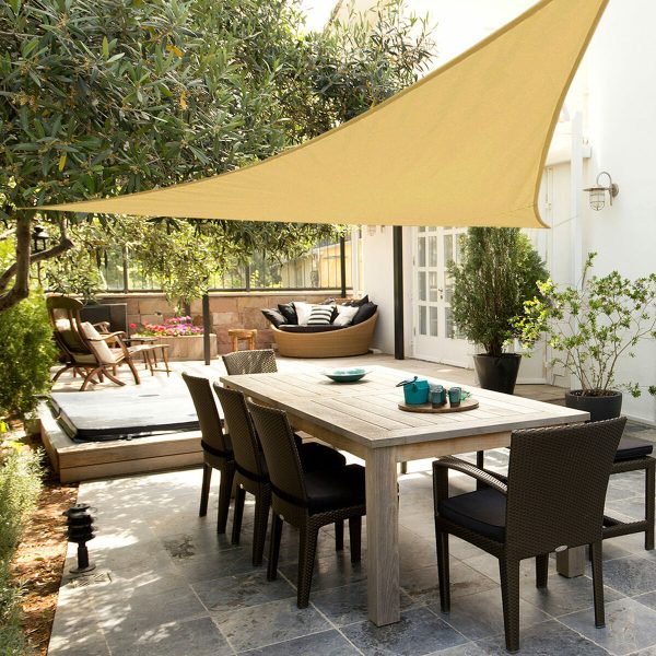 Awning Aktive Triangular Cream 500 x 0,3 x 500 cm (4 Units) Cheap